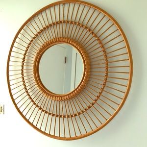 Rattan wall mirror